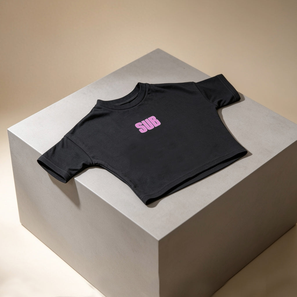 SUB™ Pink Black - Baby Oversize T-Shirt ( Siyah )