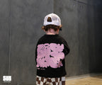 SUB™ Pink Black - Baby Oversize T-Shirt ( Siyah )