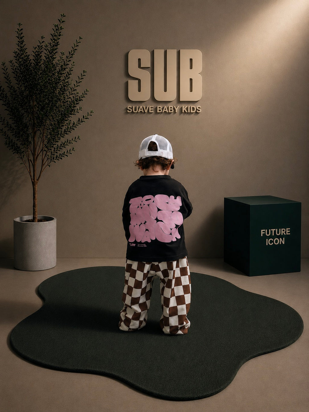 SUB™ Pink Black - Baby Oversize T-Shirt ( Siyah )