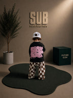 SUB™ Pink Black - Baby Oversize T-Shirt ( Siyah )